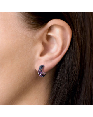 Strieborné náušnice kruhy s kryštálmi Crystals from Swarovski®, Galaxy