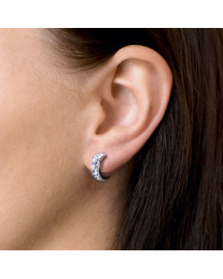 Strieborné náušnice kruhy s kryštálmi Crystals from Swarovski®, Violet