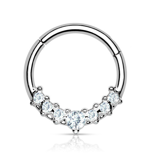 Oceľový piercing do nosa - tragus/helix/septum, 1,2 x 10 mm