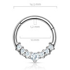 Oceľový piercing do nosa - tragus/helix/septum, 1,2 x 10 mm