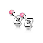 Titánové náušnice s okrúhlym opálom 3 mm