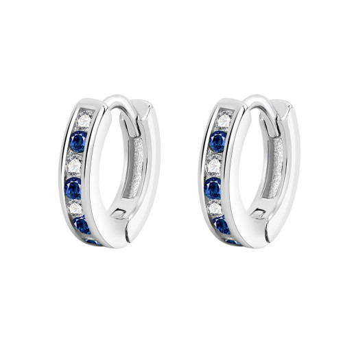 Strieborné náušnice krúžky so zirkónmi