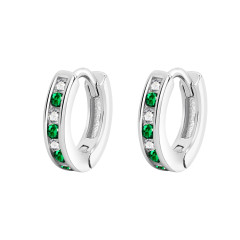 Strieborné náušnice krúžky so zirkónmi