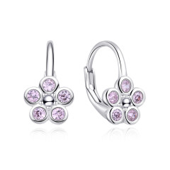 Strieborné dievčenské náušnice kvietky