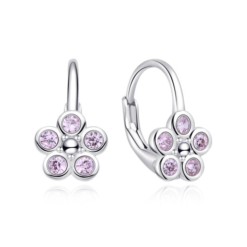 Strieborné dievčenské náušnice kvietky