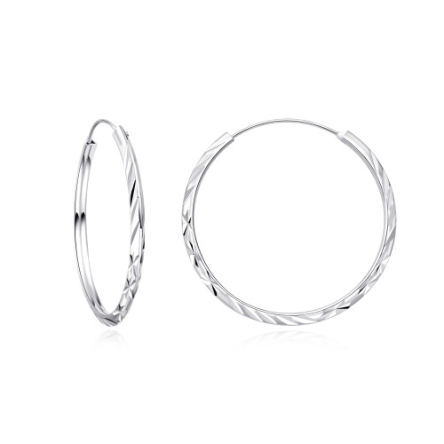 Strieborné náušnice kruhy 35 mm