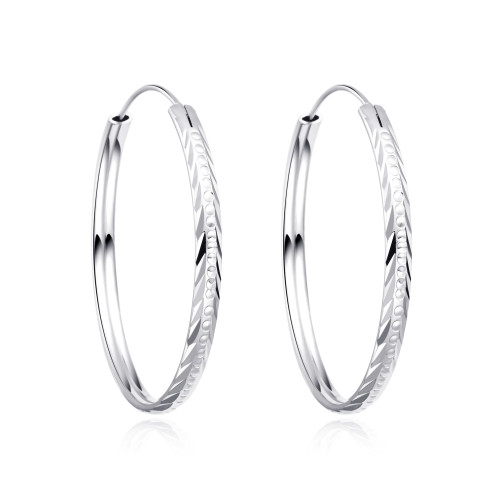 Strieborné náušnice kruhy 35 mm