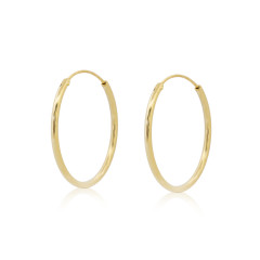 Pozlátené strieborné náušnice kruhy 14 mm