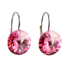Strieborné náušnice s kryštálmi Crystals from Swarovski® Rose