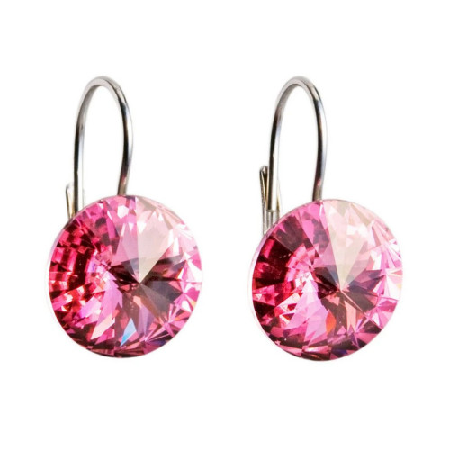 Strieborné náušnice s kryštálmi Crystals from Swarovski® Rose