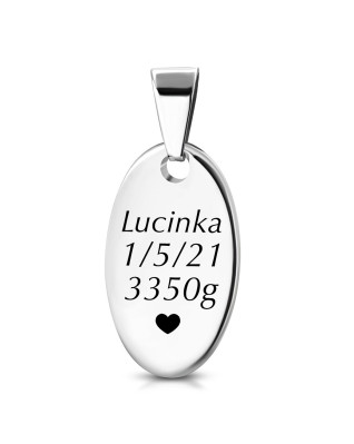 Personalizovaný oceľový prívesok s rytinou