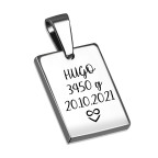 Personalizovaný oceľový prívesok s rytinou