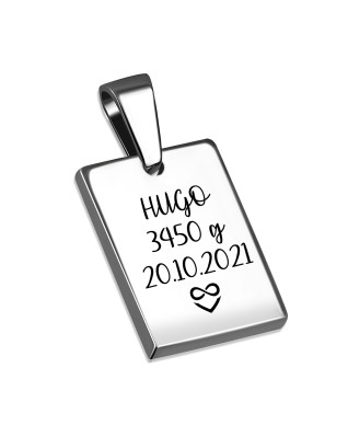 Personalizovaný oceľový prívesok s rytinou