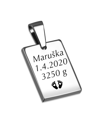 Personalizovaný oceľový prívesok s rytinou