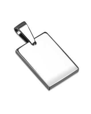 Oceľový prívesok, mini obdĺžniková doštička 15 x 23 mm