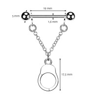 Piercing do bradavky "putá"