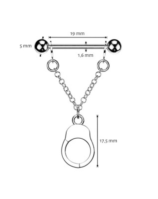 Piercing do bradavky "putá"