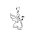 Strieborný prívesok anjelik so srdiečkom