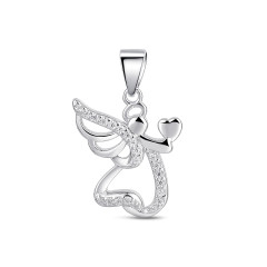 Strieborný prívesok anjelik so srdiečkom