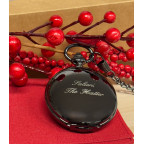 Mechanické vreckové hodinky otváracie čierne - cibuľa