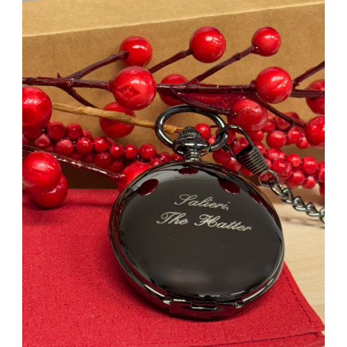 Mechanické vreckové hodinky otváracie čierne - cibuľa