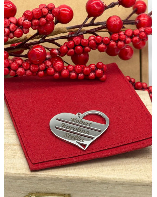 Personalizovaný oceľový prívesok srdiečko