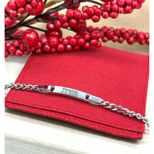 Pánsky personalizovaný oceľový náramok s doštičkou