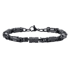 Pánsky čierny oceľový náramok