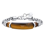 Pánsky oceľový náramok s tigrím okom