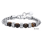 Pánsky oceľový náramok s tigrím okom