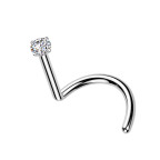 Luxusný piercing do nosa Moissanit 0.03ct (2mm), TITAN