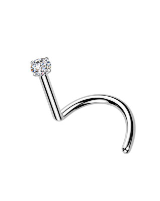 Luxusný piercing do nosa Moissanit 0.03ct (2mm), TITAN