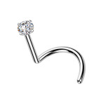Luxusný piercing do nosa Moissanit 0.06ct (2,5mm), TITAN