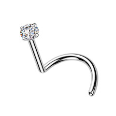 Luxusný piercing do nosa Moissanit 0.06ct (2,5mm), TITAN