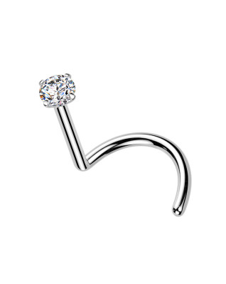 Luxusný piercing do nosa Moissanit 0.06ct (2,5mm), TITAN