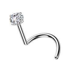 Luxusný piercing do nosa Moissanit 0.11ct (3mm), TITAN