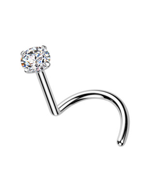 Luxusný piercing do nosa Moissanit 0.11ct (3mm), TITAN