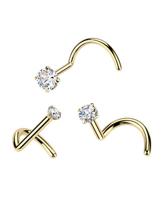 Luxusný piercing do nosa Moissanit 0.03ct (2mm), TITAN