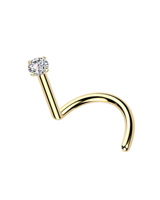 Luxusný piercing do nosa Moissanit 0.03ct (2mm), TITAN