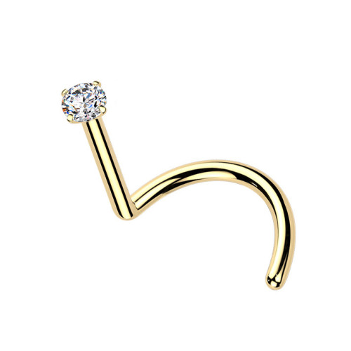 Luxusný piercing do nosa Moissanit 0.03ct (2mm), TITAN