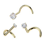 Luxusný piercing do nosa Moissanit 0.06ct (2,5mm), TITAN