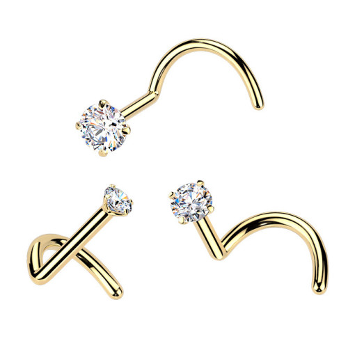 Luxusný piercing do nosa Moissanit 0.06ct (2,5mm), TITAN