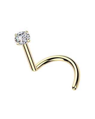 Luxusný piercing do nosa Moissanit 0.06ct (2,5mm), TITAN