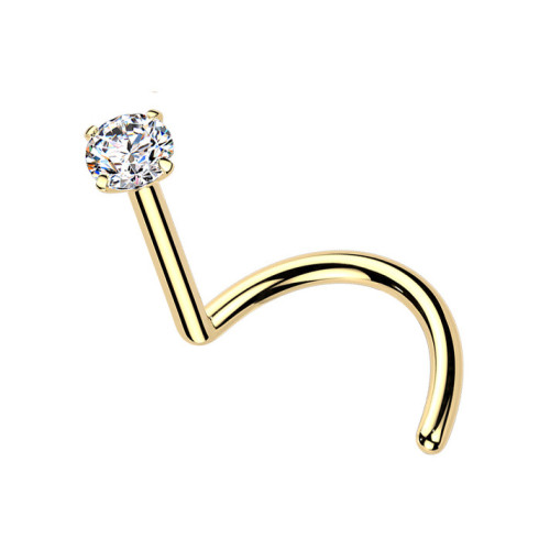 Luxusný piercing do nosa Moissanit 0.06ct (2,5mm), TITAN