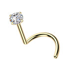 Luxusný piercing do nosa Moissanit 0.11ct (3mm), TITAN
