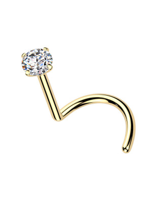Luxusný piercing do nosa Moissanit 0.11ct (3mm), TITAN