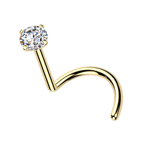Luxusný piercing do nosa Moissanit 0.11ct (3mm), TITAN