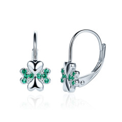 Strieborné dámske náušnice štvorlístky