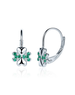 Strieborné dámske náušnice štvorlístky