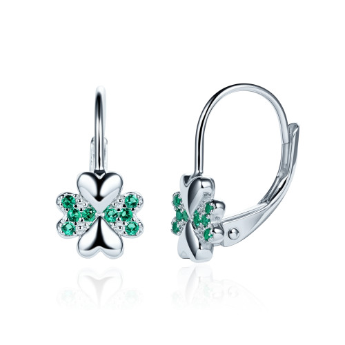 Strieborné dámske náušnice štvorlístky